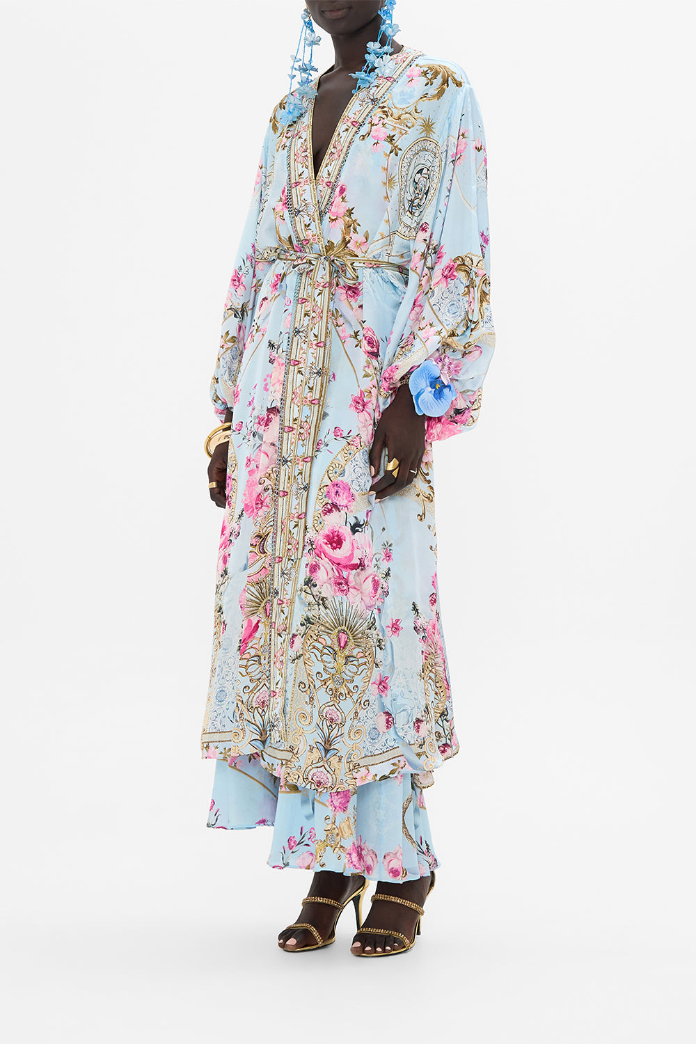 CAMILLA silk layer in Down The Garden Path print