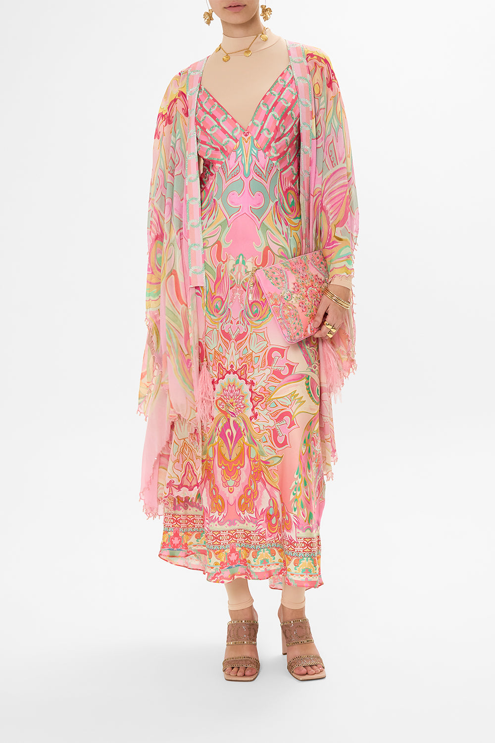 CAMILLA silk layer in Tea With Tuchinski print