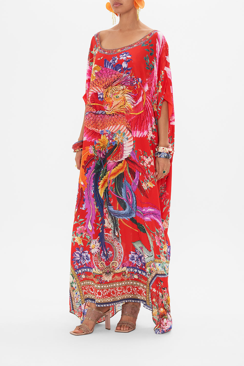 CAMILLA  silk floral print kaftan in The Summer Palace print 