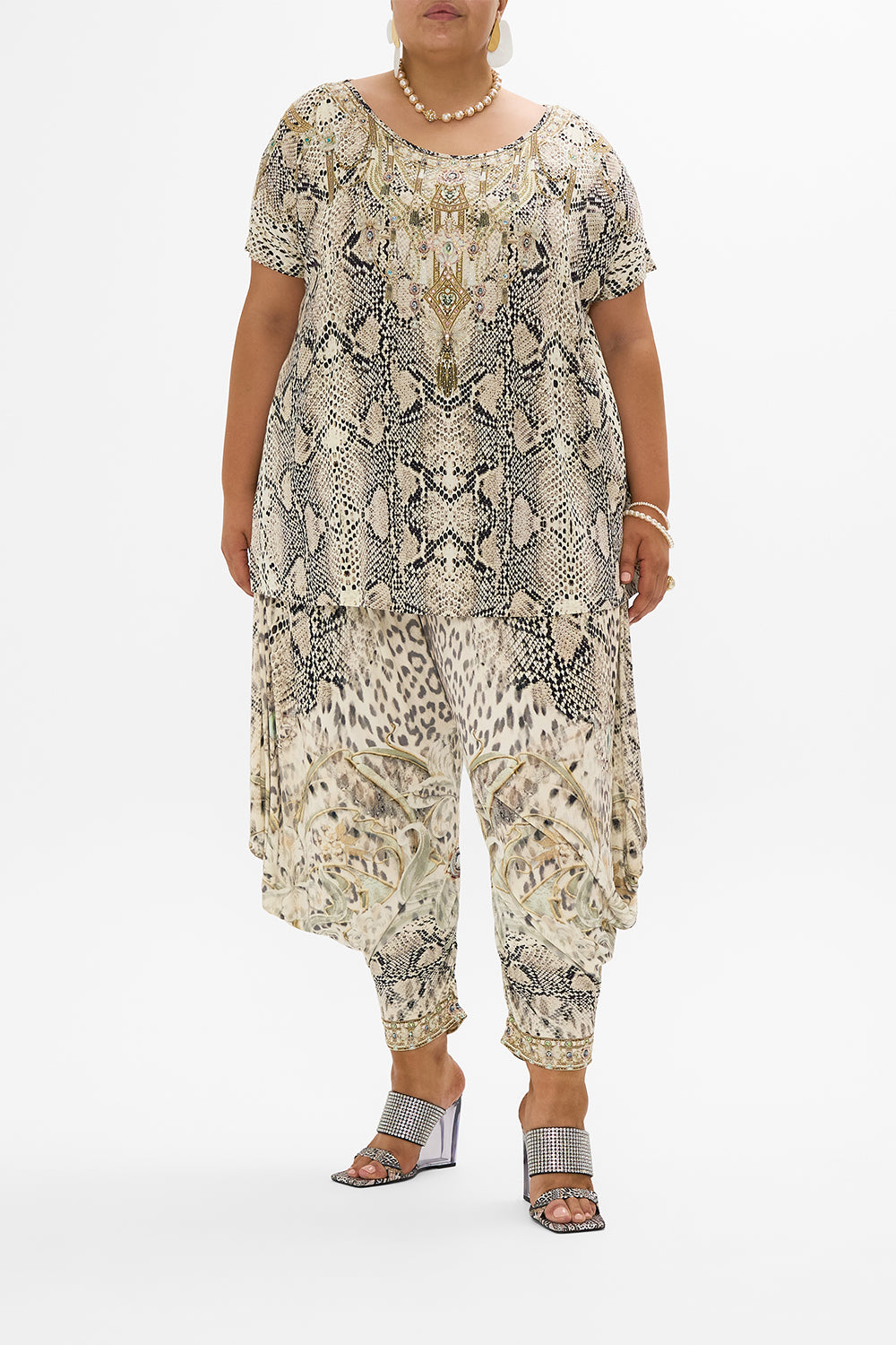 JERSEY RIB DRAPE PANT WITH POCKETS LOOKING GLASS HOUSES