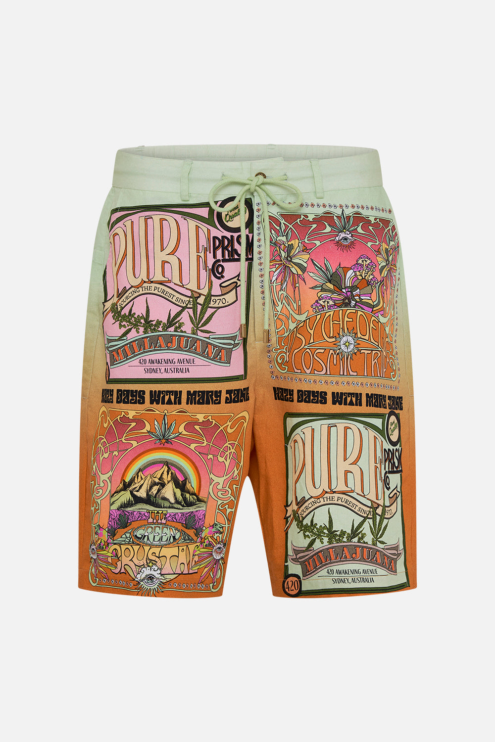 Hotel Franks by CAMILLA mens walk short in Lets Chase Rainbows print