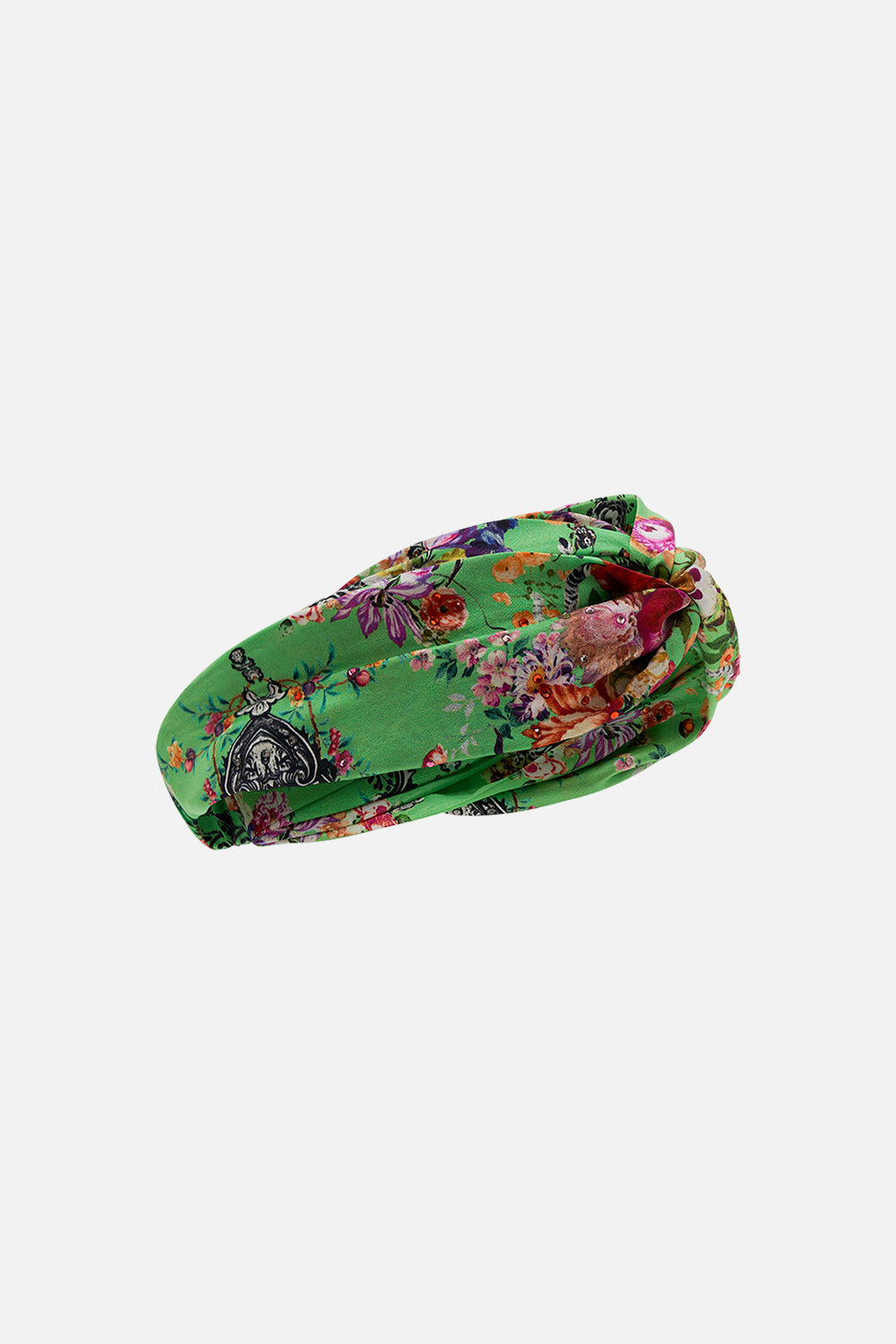 CAMILLA woven twist headband in Porcelain Dream print