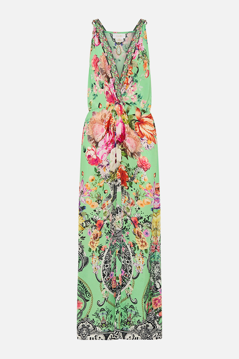 CAMILLA twist front dress in Porcelain Dream print