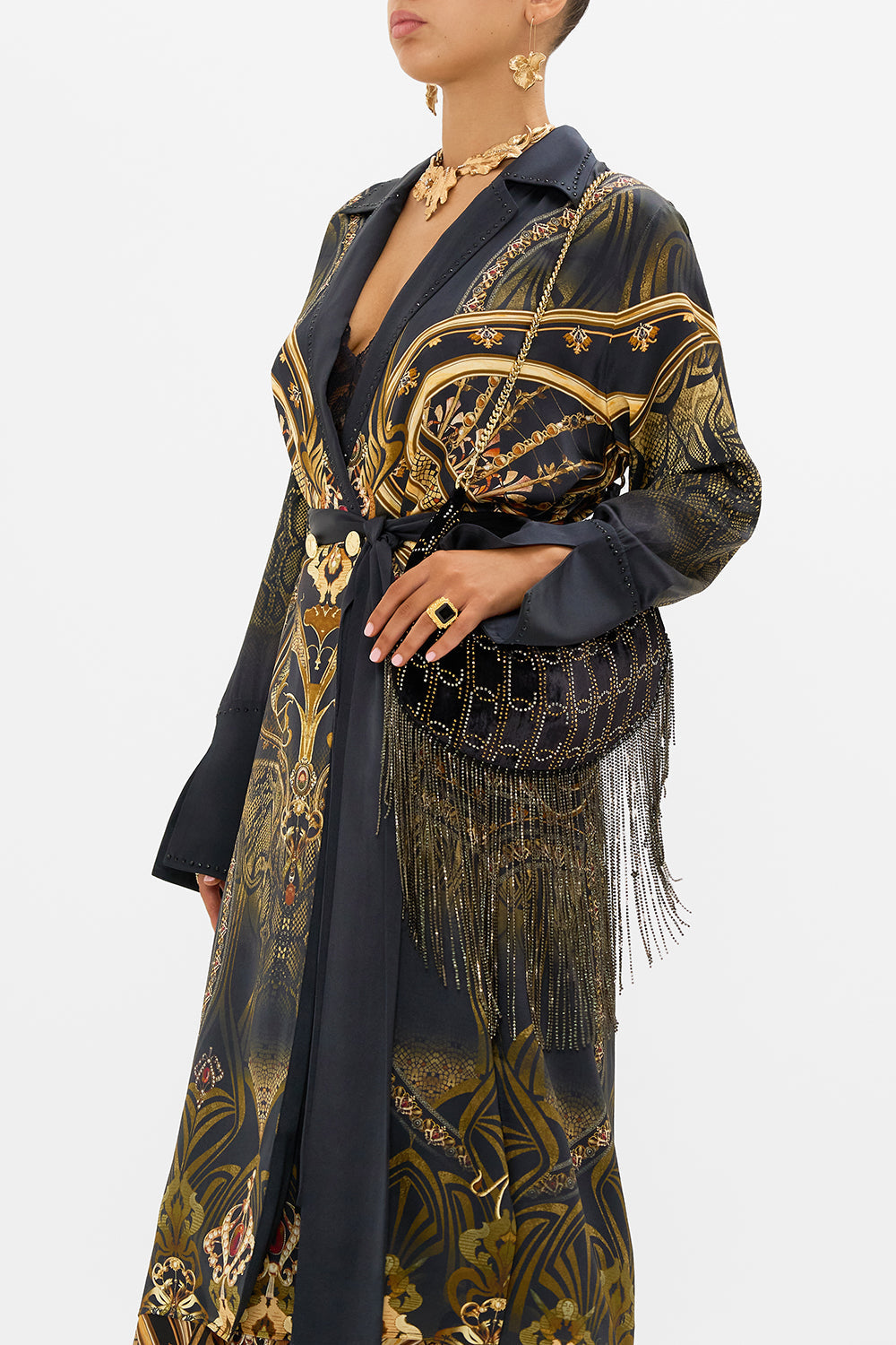 CAMILLA black evening clutch bag 