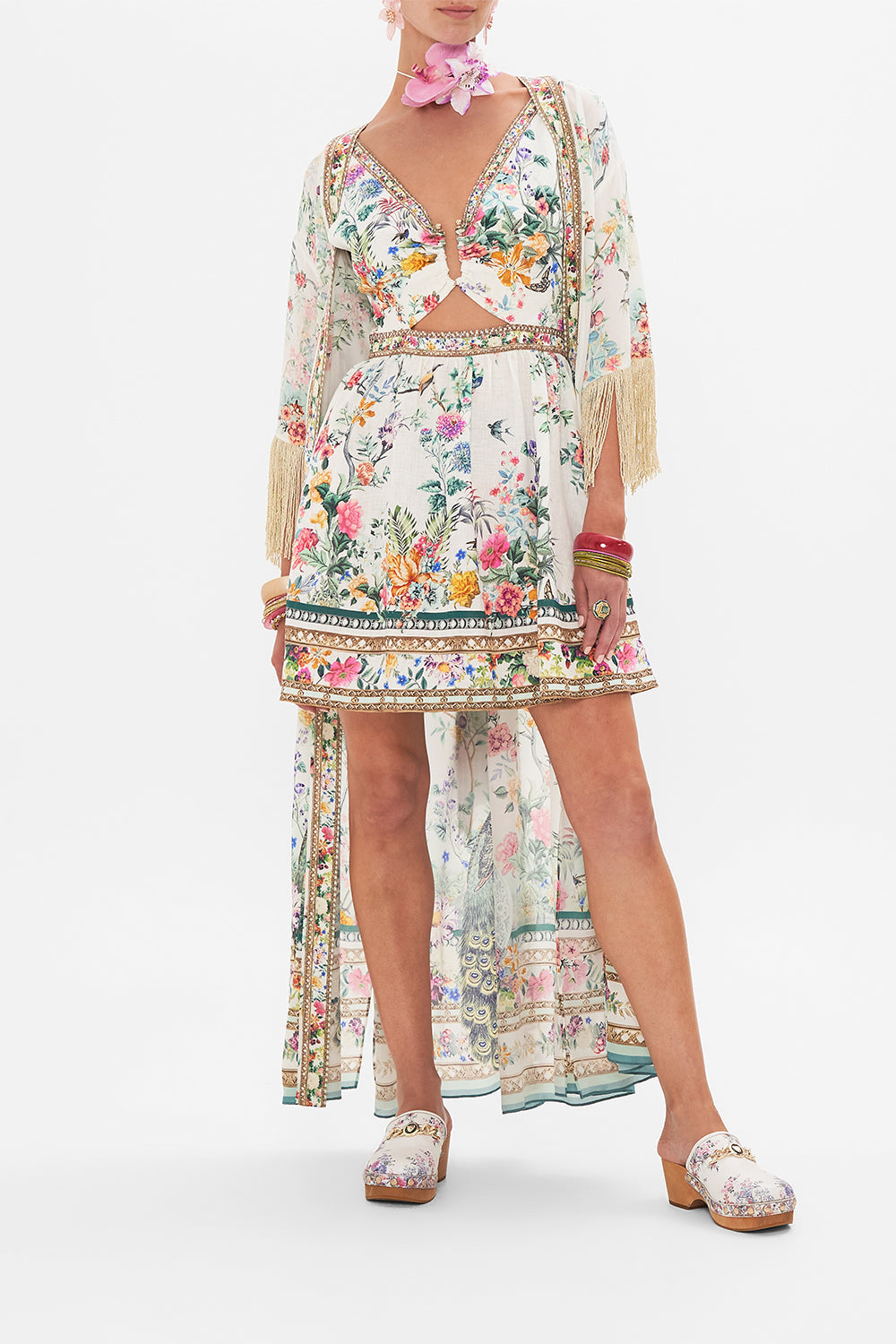 CAMILLA layer in Plumes and Parterres print