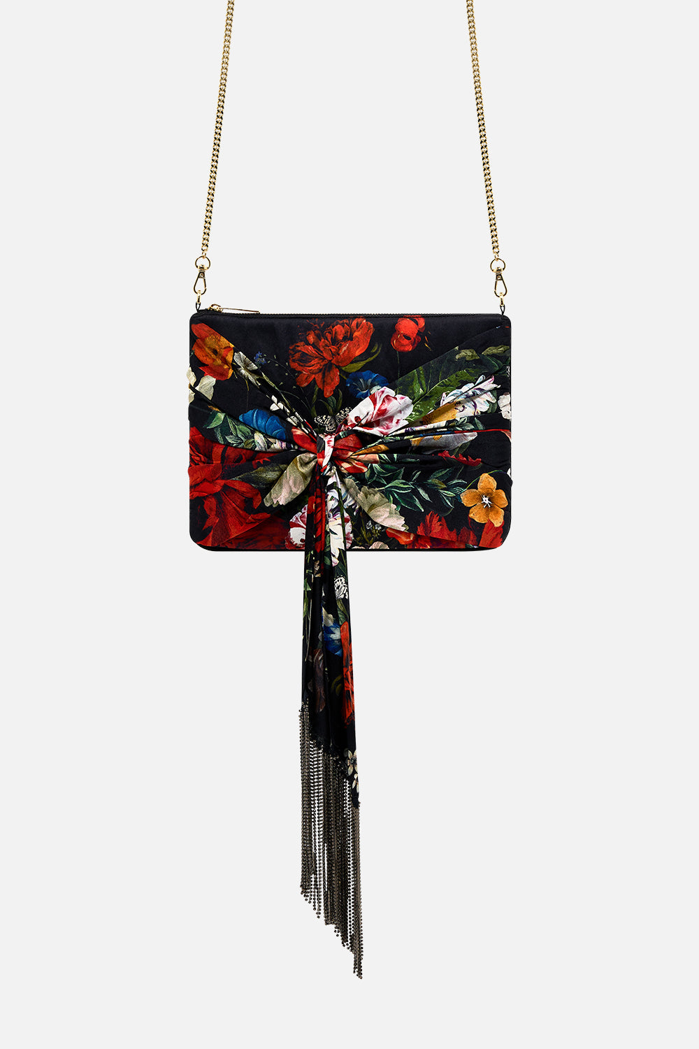 CAMILLA silk clutch in A Still Life print
