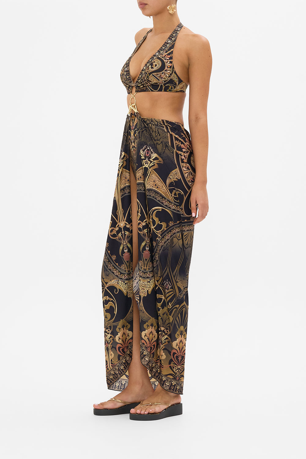 CAMILLA resortwear sarong in Nouveau Noir print