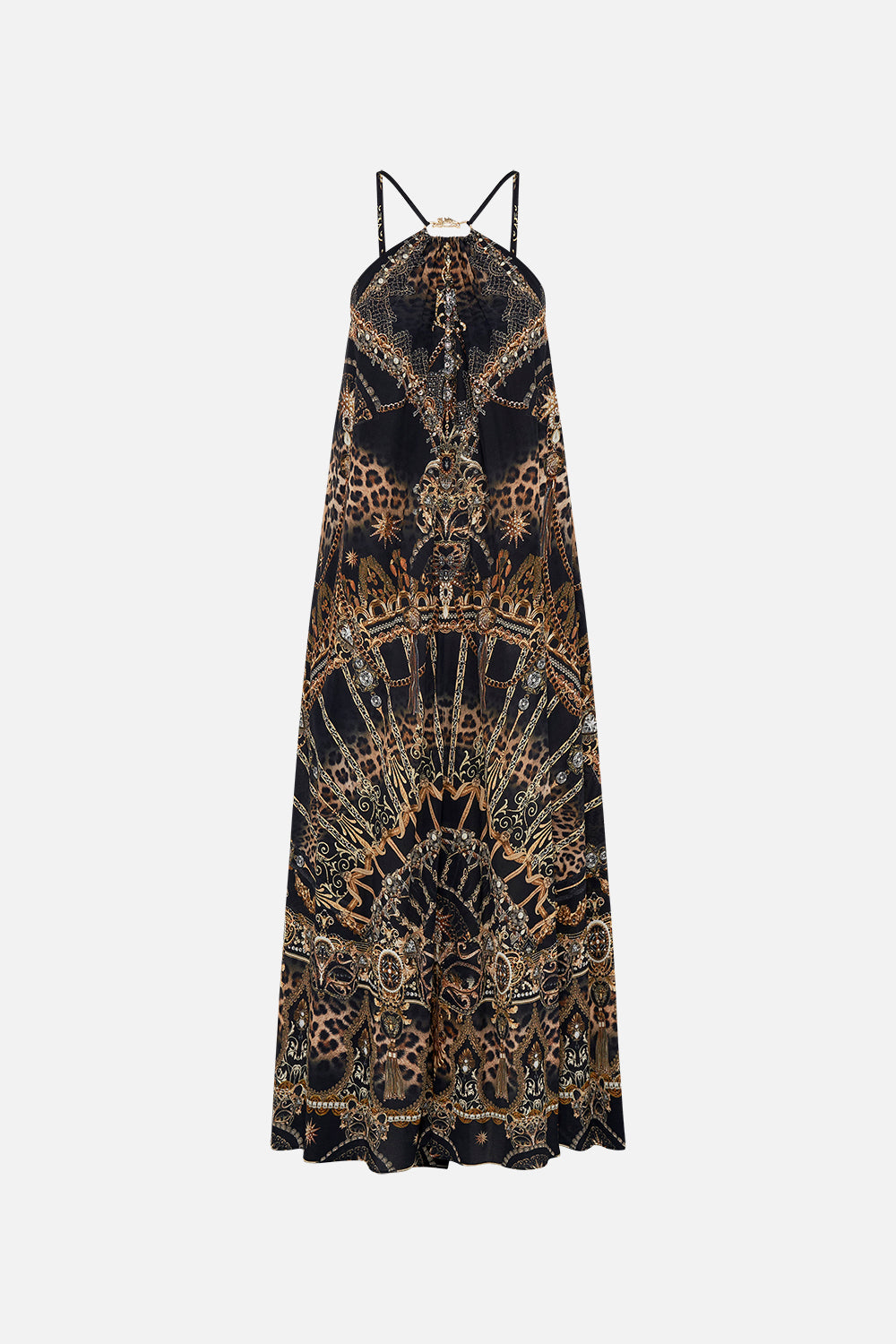 Product view of CAMILLA silk maxi dress in Masked At Moonlight print