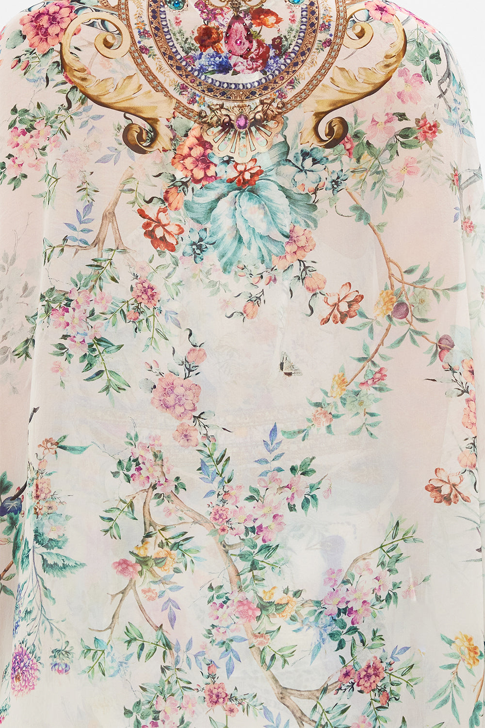 CAMILLA silk shrug in Plumes and Parterres print