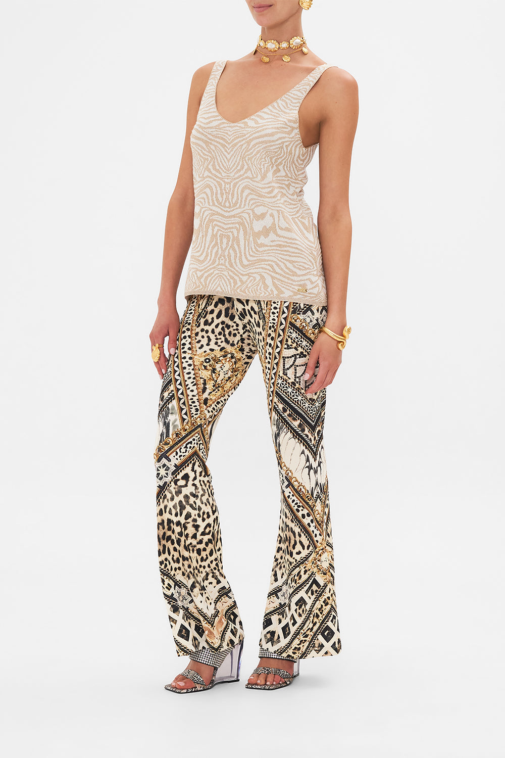 The CAMILLA KNIT CAMI MOSAIC MUSE in our  print.