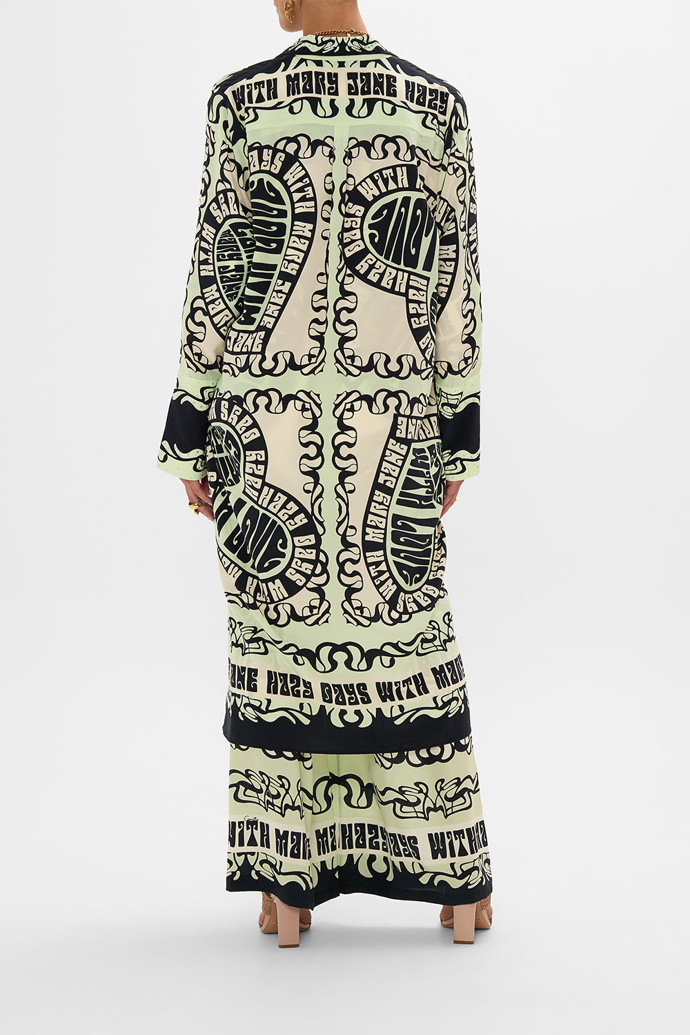 The CAMILLA SPLIT CUFF SOFT COAT DOUBLE DUTCH in our  print.