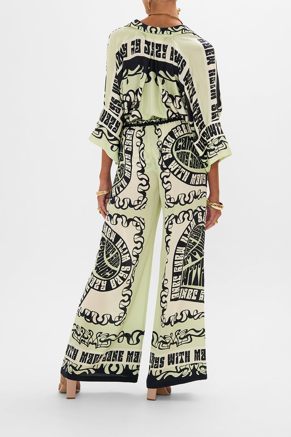The CAMILLA LOUNGE PANT DOUBLE DUTCH in our  print.