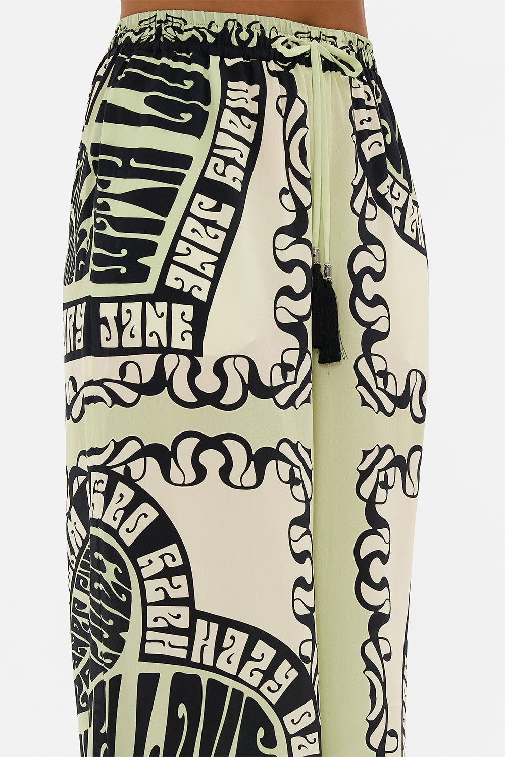 The CAMILLA LOUNGE PANT DOUBLE DUTCH in our  print.
