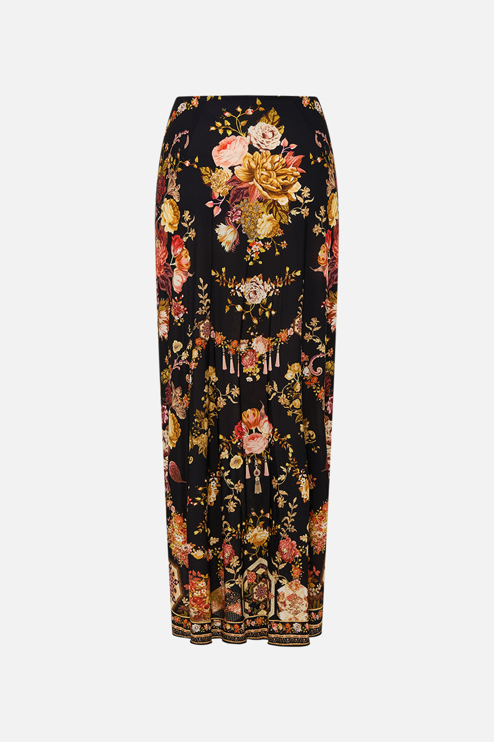 CAMILLA floral layered long sarong with front tie in Stitched in Time