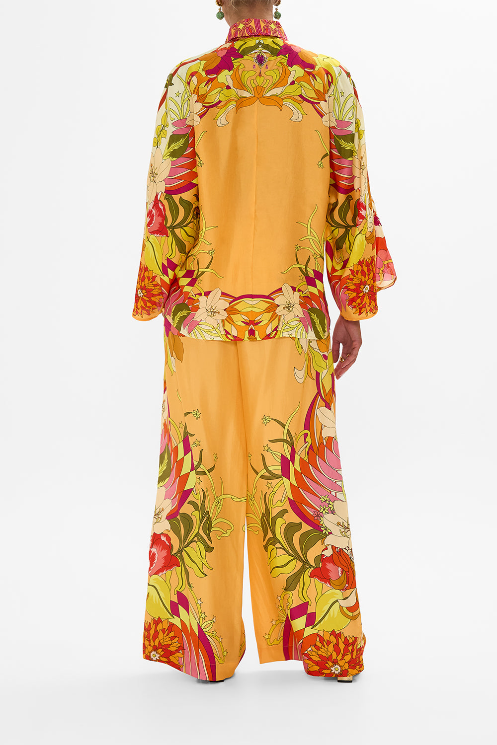 CAMILLA Floral Wide Sleeve Blouse in The Flower Child Society