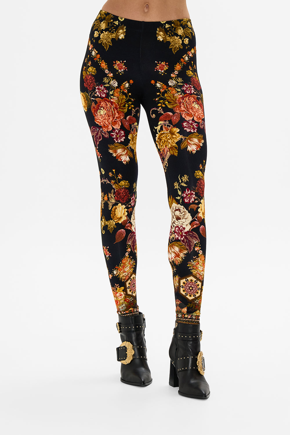 CAMILLA floral leggings in Stitched In Time print.