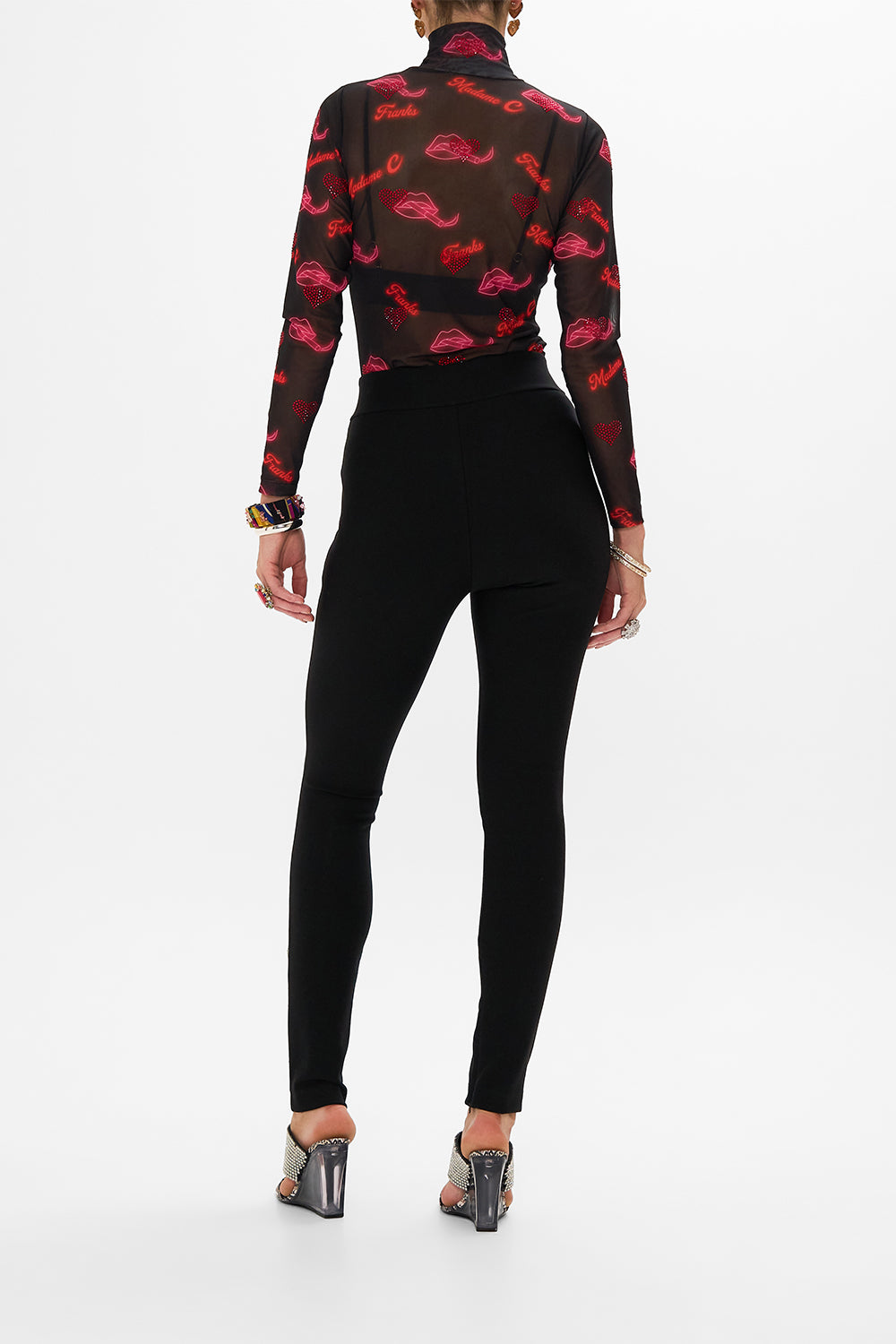 The CAMILLA MESH TURTLENECK ELECTRIC LOVELAND in our  print.