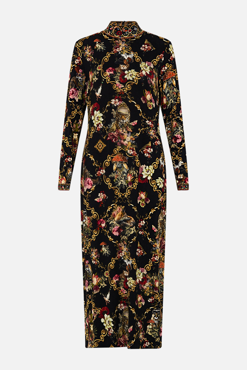 CAMILLA Black Turtleneck Jersey Dress in Told in the Tapestry