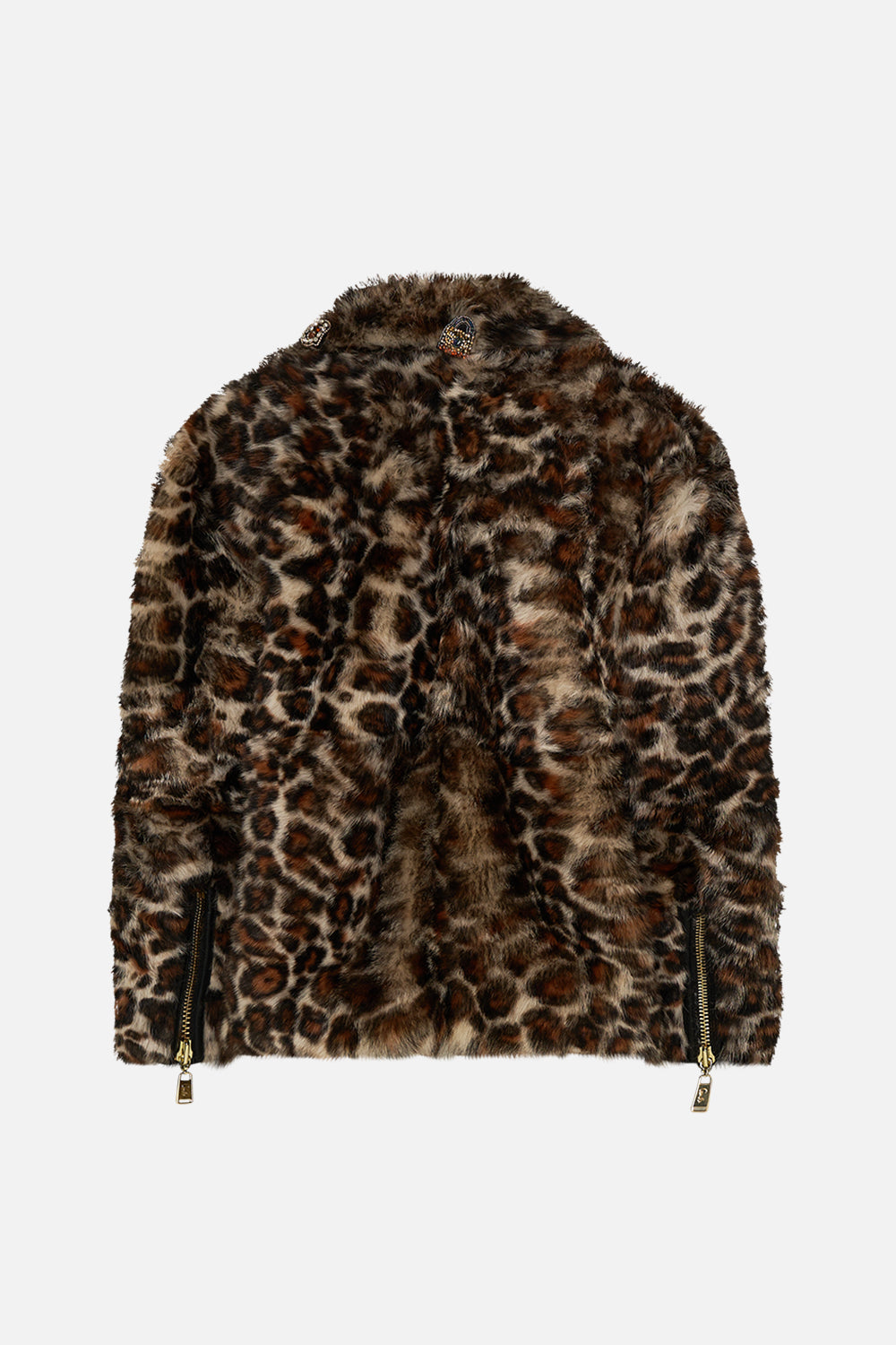 The CAMILLA OVERSIZED FUR BIKER JACKET BORN IN BRUGES in our  print.