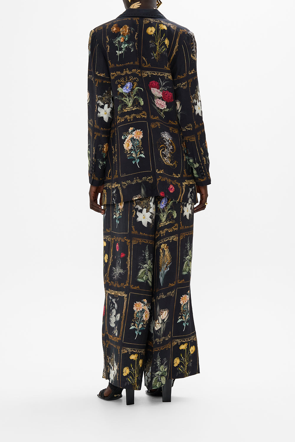 CAMILLA floral longline jacket in Magic In The Manuscripts print