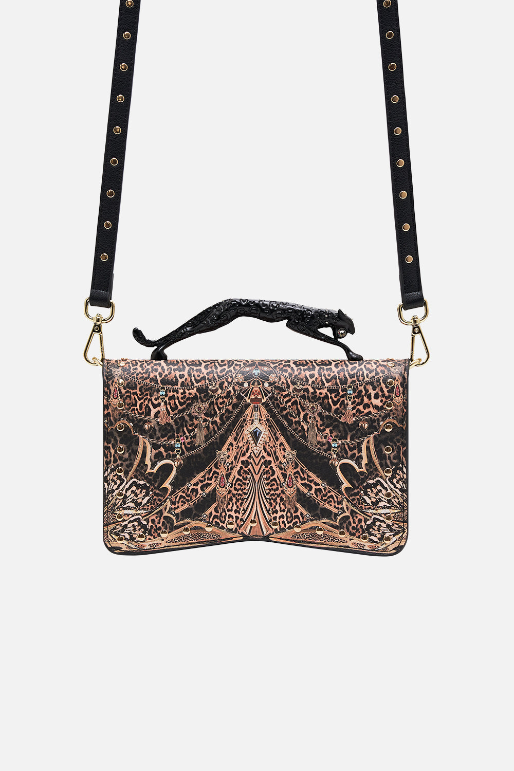 CAMILLA leopard east west bag with leopard handle in Amsterglam