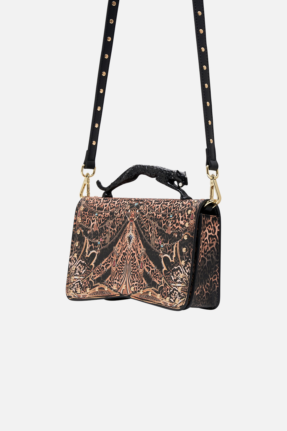 CAMILLA leopard east west bag with leopard handle in Amsterglam