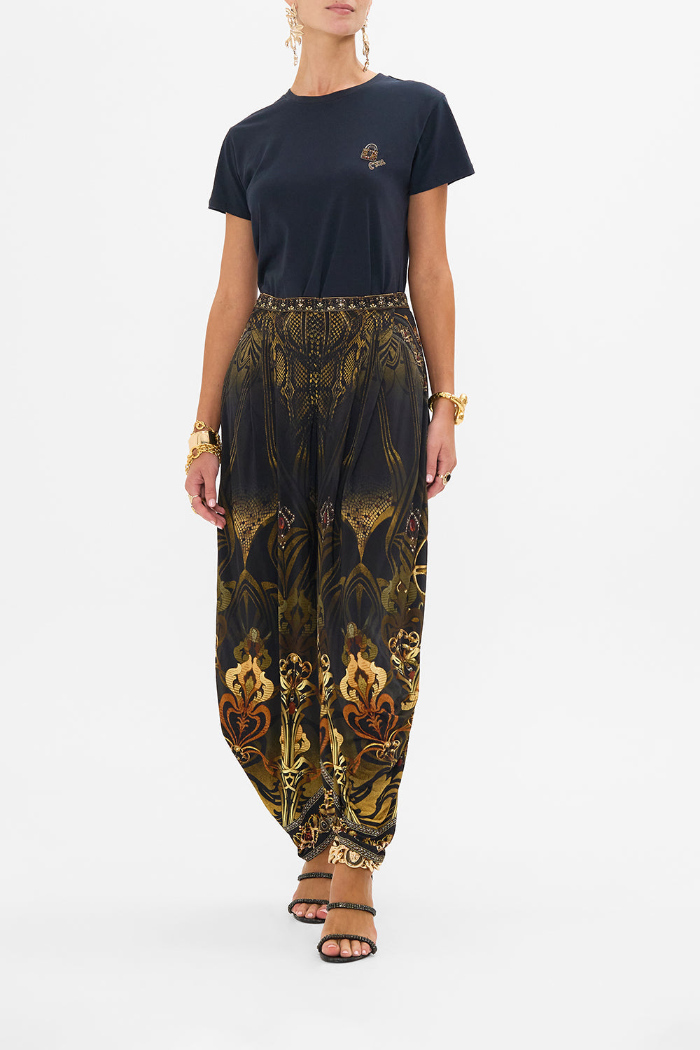 CAMILLA black graphic tee in Nouveau Noir 