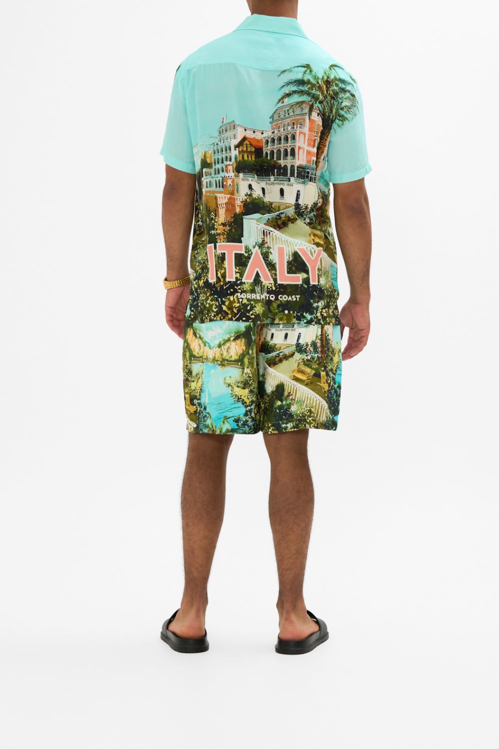 The CAMILLA BAGGY MID LENGTH WALK SHORT FROM SORRENTO WITH LOVE in our  print.