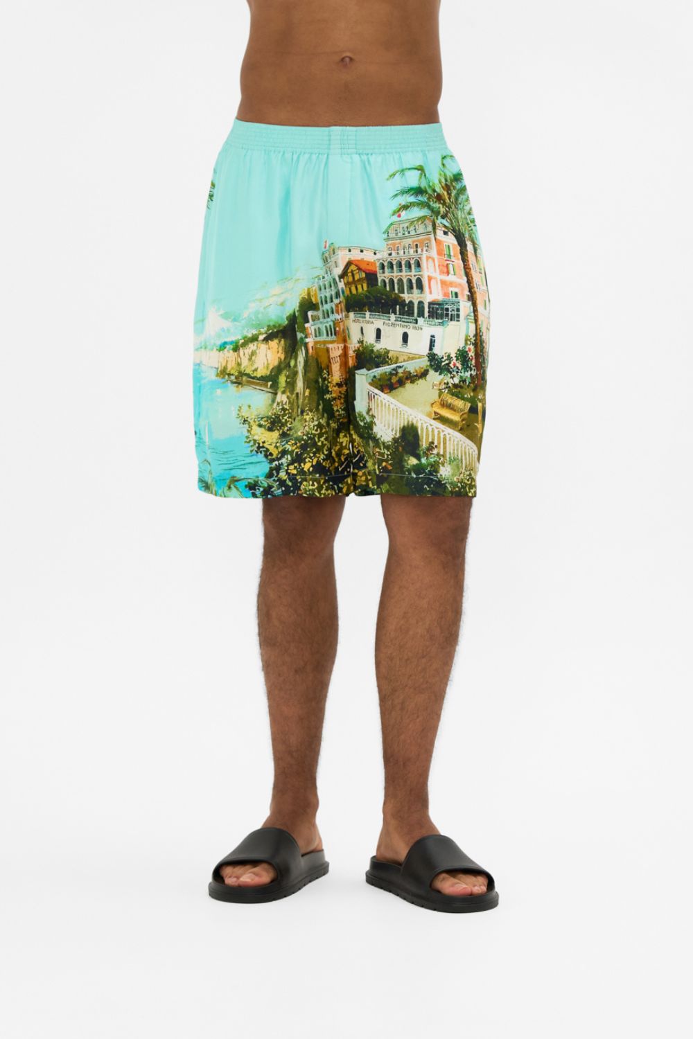 The CAMILLA BAGGY MID LENGTH WALK SHORT FROM SORRENTO WITH LOVE in our  print.