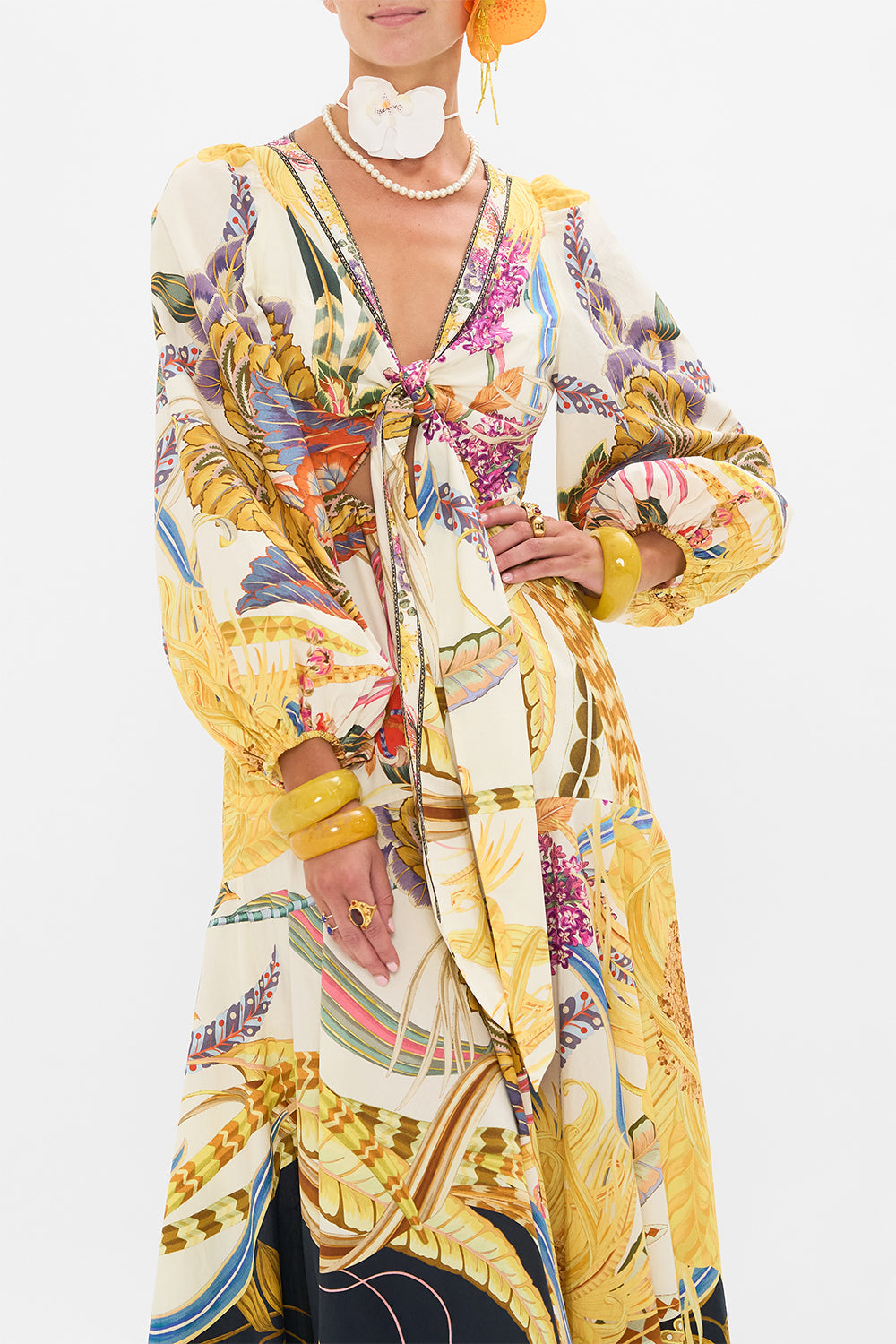 CAMILLA wrap dress in Sunflowers On My Mind print