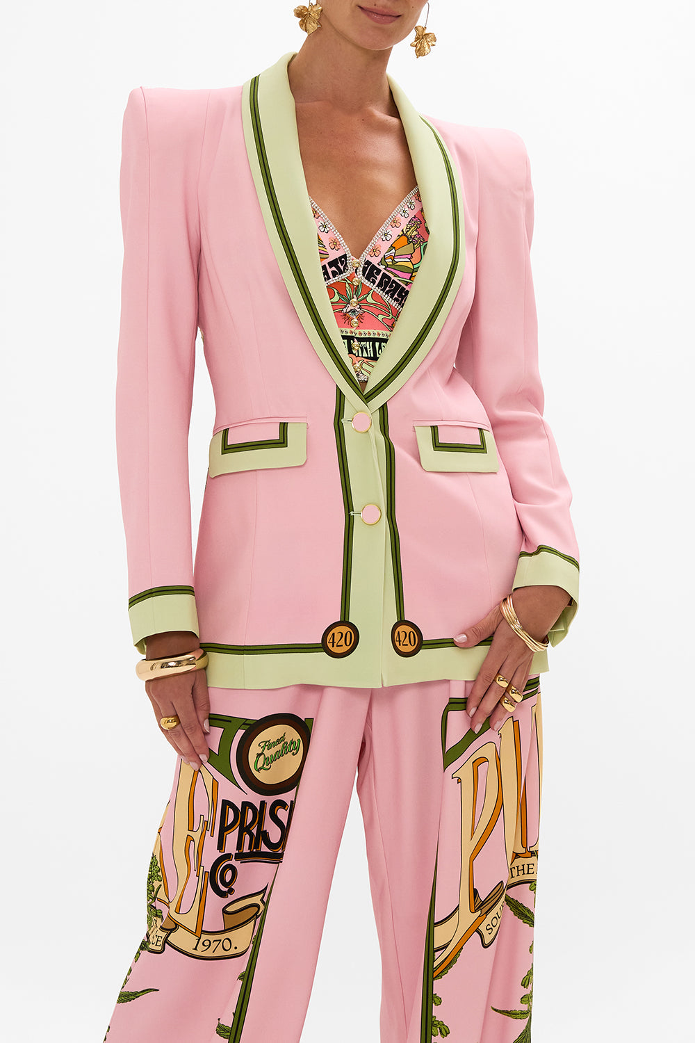 CAMILLA printed blazer in Lets Chase Rainbows print