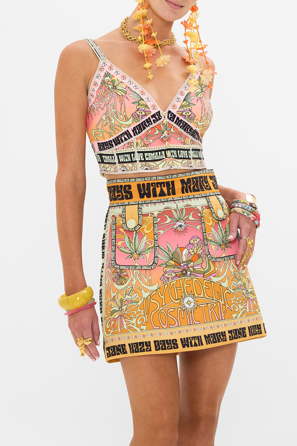 CAMILLA bralette in Lets Chase Rainbows print