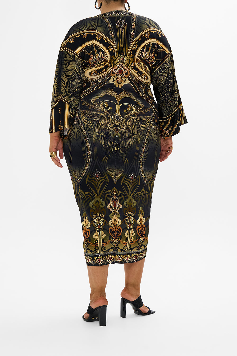 LONG SPLIT FRONT TWIST DRESS NOUVEAU NOIR