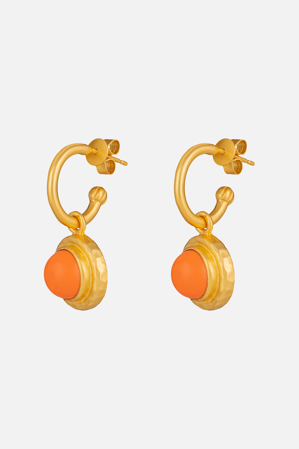 KAMEO ORANGE CORAL STONE EARRINGS MULTI