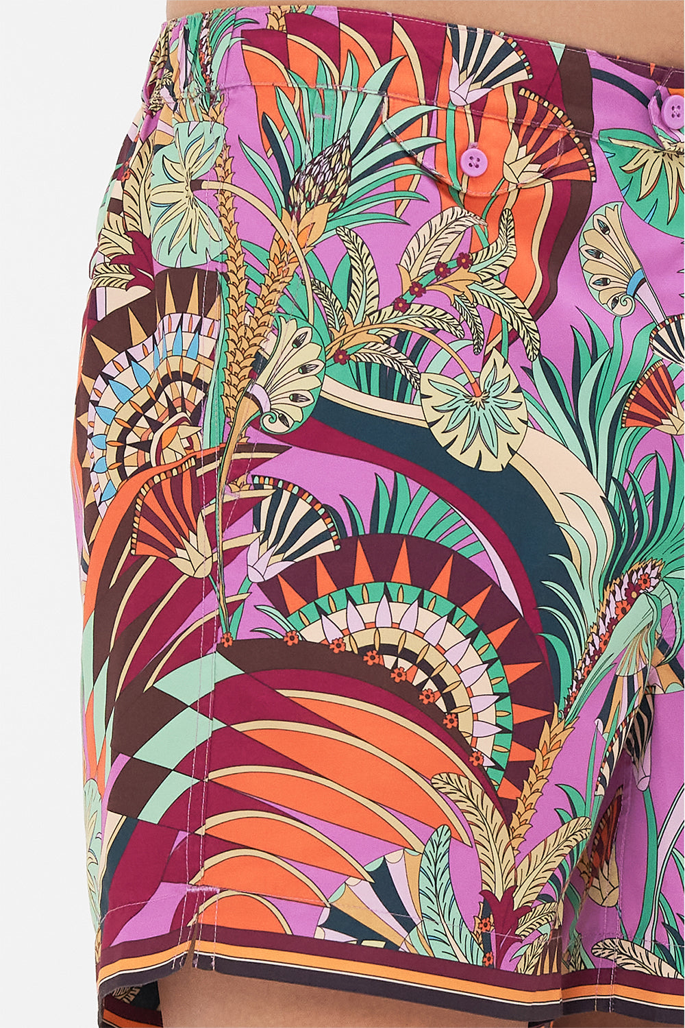 The CAMILLA TAILORED SWIM SHORT GIZA GODDESS in our  print.