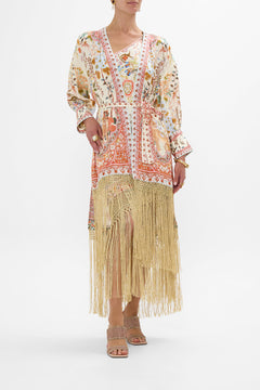 CAMILLA High Low Hem Layer with Cuff in Honour of Heirlooms print