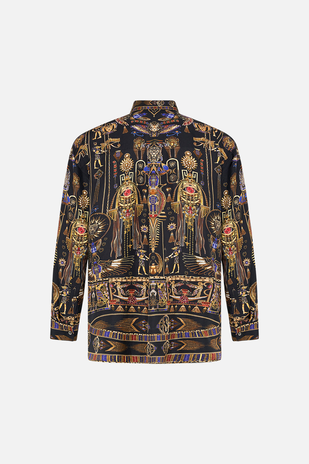 The CAMILLA MENS OVERSIZED SHIRT CARTOUCHE KINGDOM in our  print.