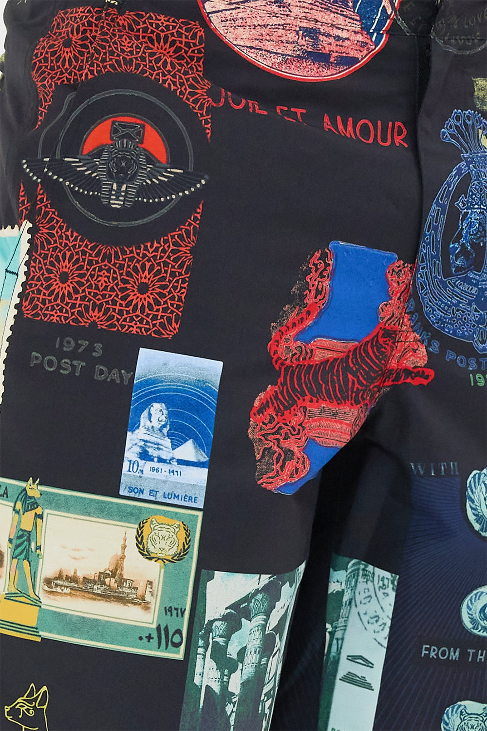 The CAMILLA MID LENGTH TRAIL SHORT LANDMARKS AND LOVE LETTERS in our  print.
