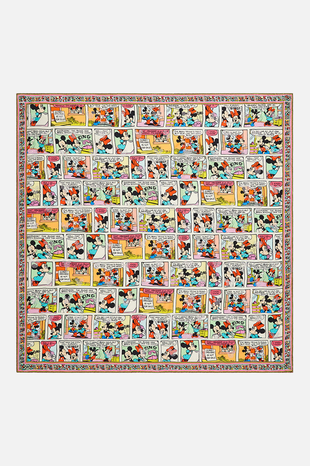 Disney x CAMILLA silk scarf in A Trip Down Comic Strip print