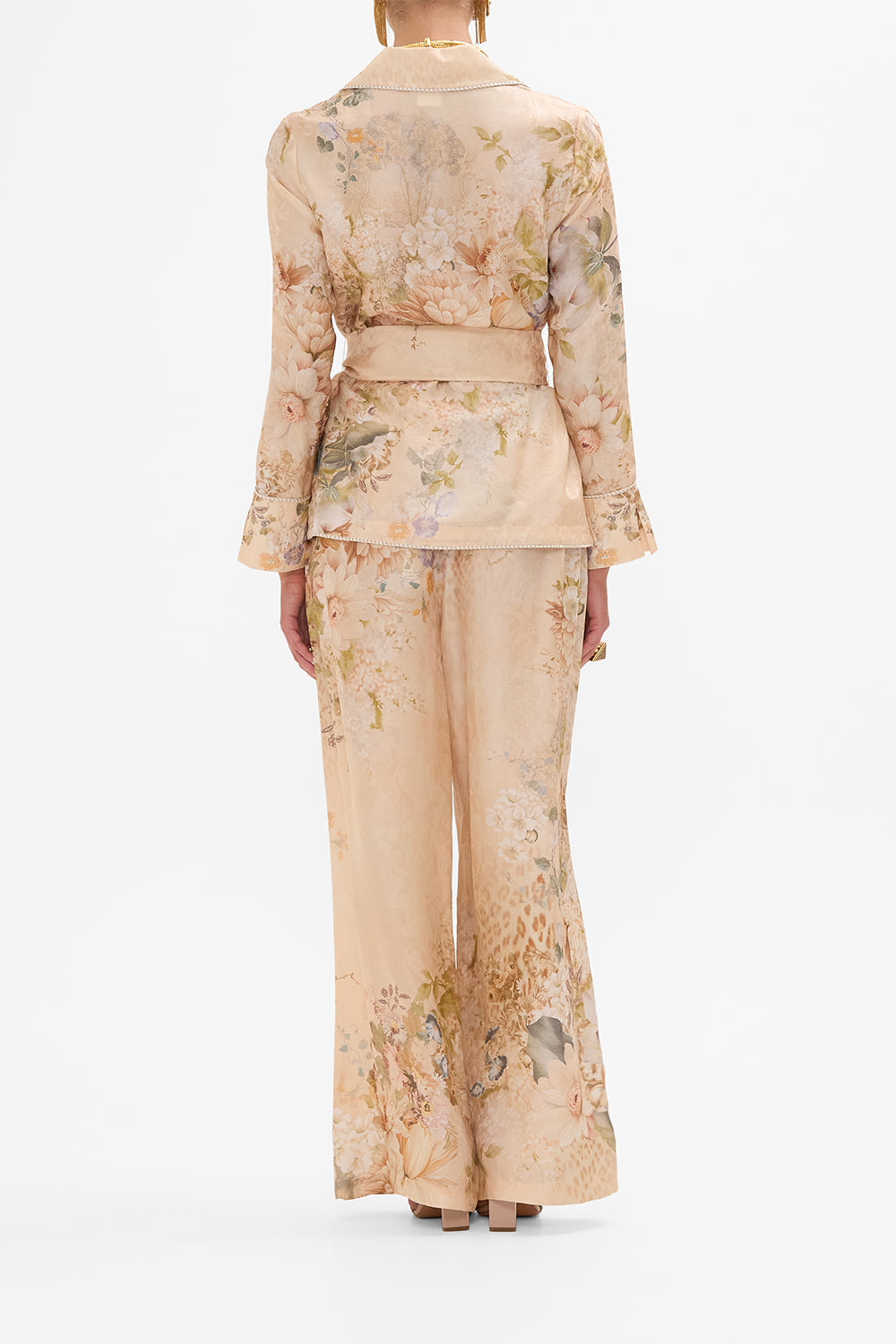 CAMILLA Pajama Suit Jacket in Adorned in Antiquity print. 