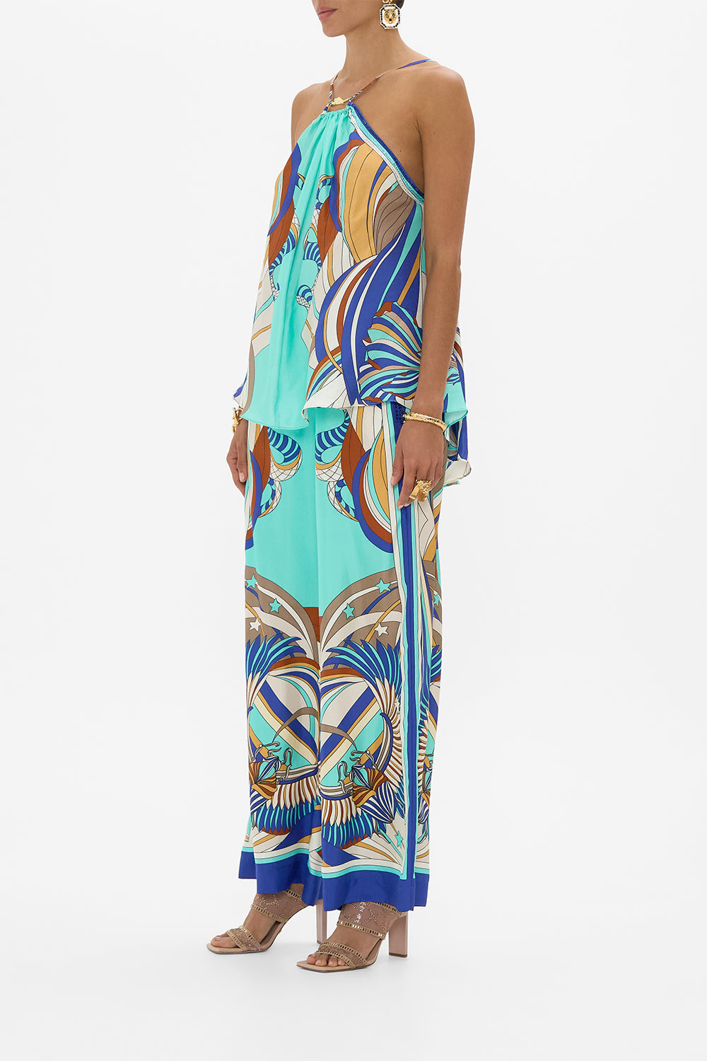 CAMILLA Relaxed Panel Pant in Oasis Oracle print. 