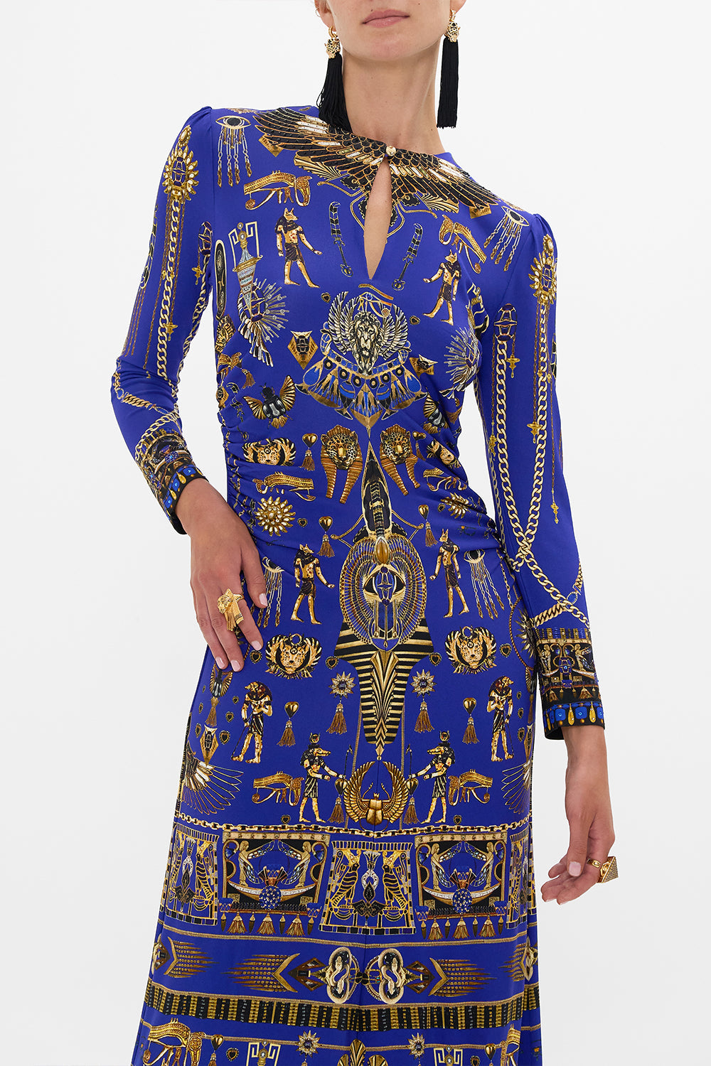 GATHERED JERSEY LONG DRESS MY FAIR PHARAOH
