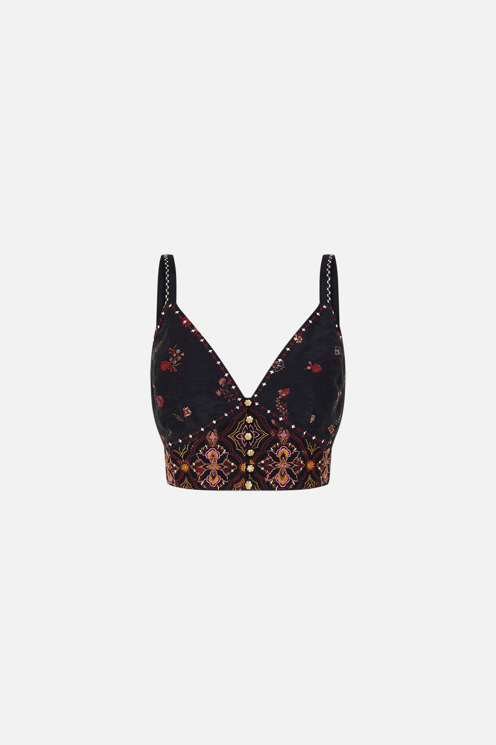 CAMILLA Embroidered Bralette in Loom to Tomb print