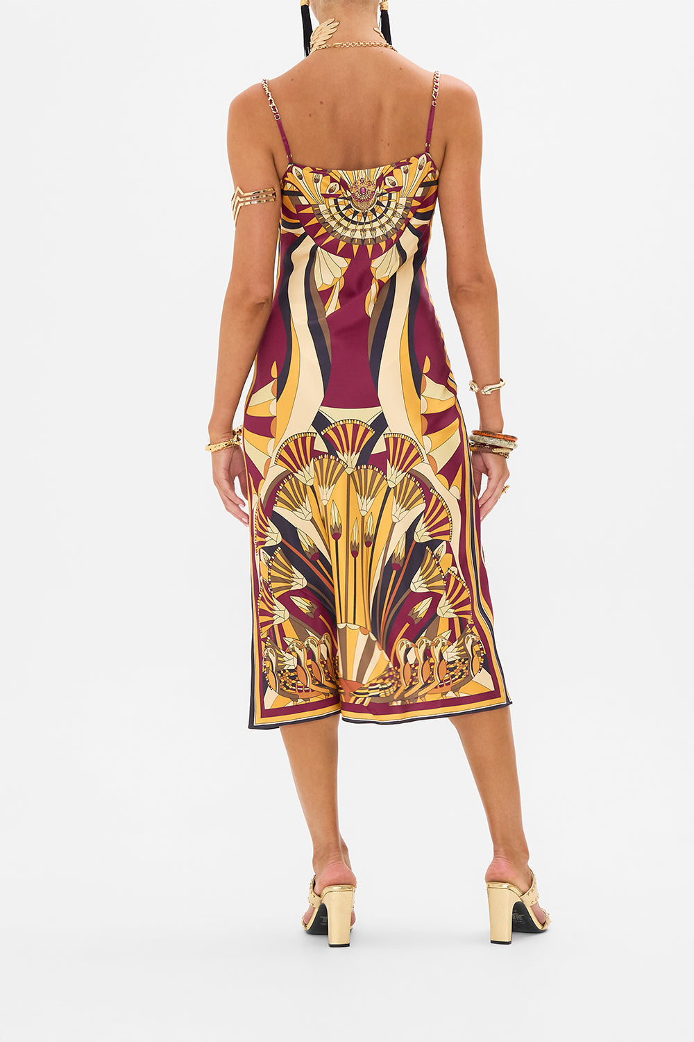 CAMILA Long Bias Slip in Desert Delerium print. 
