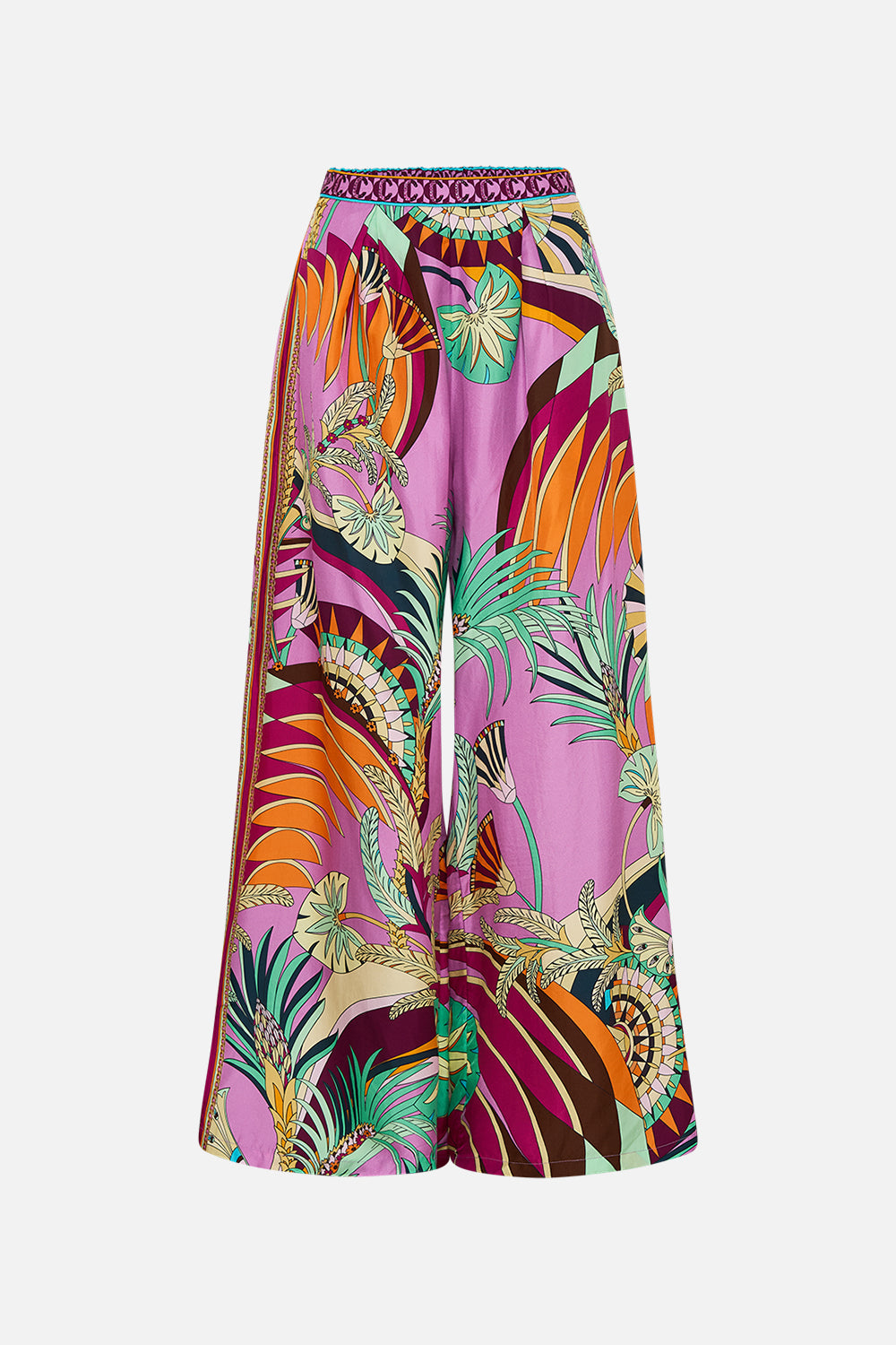 CAMILLA Tuck Front Pant in Giza Goddess print. 