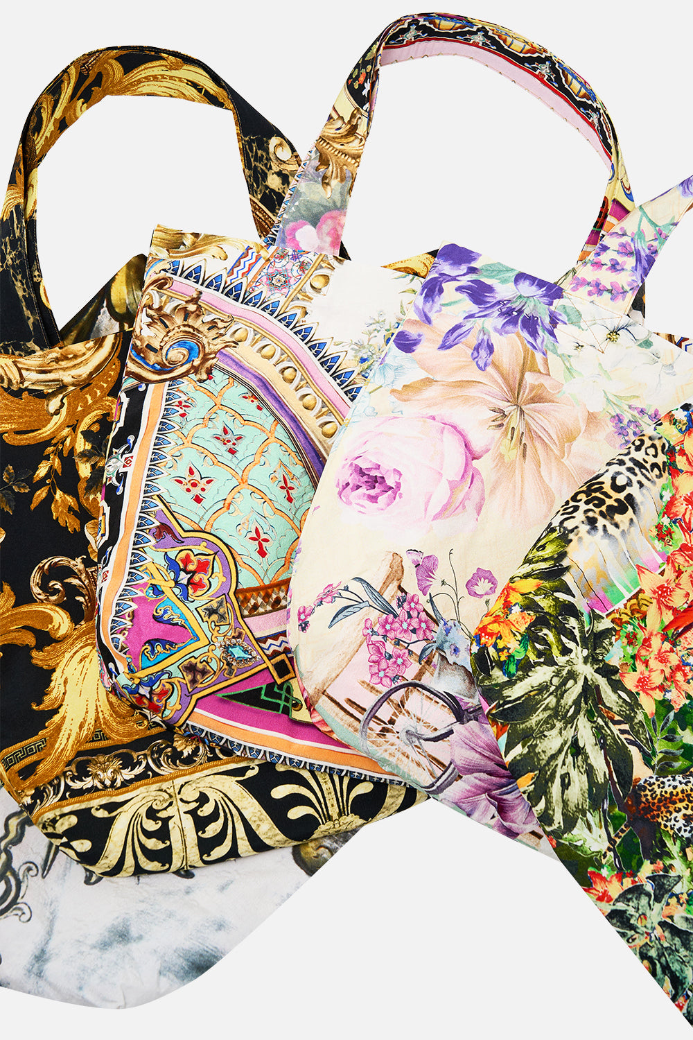The CAMILLA UNICORN TOTE MULTI in our  print.