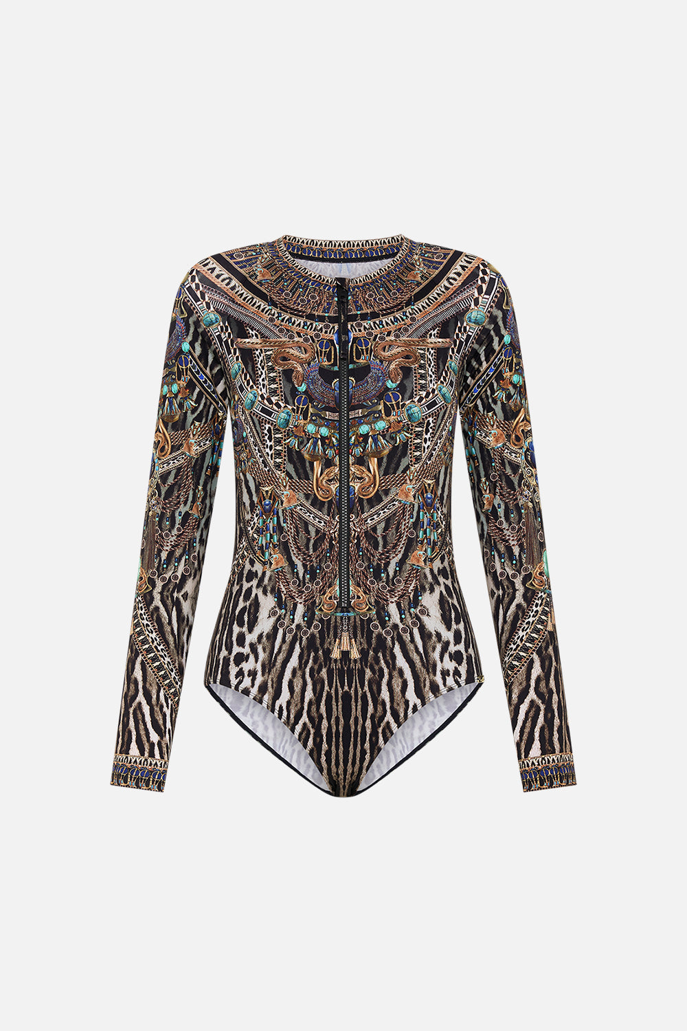 Milla By CAMILLA Zip Front Paddlesuit in Cat Worship print. 