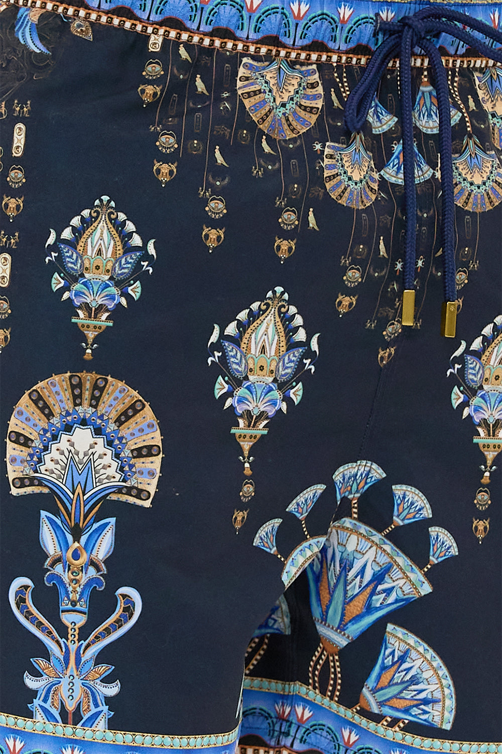 Hotel Franks By CAMILLA Black mid length boardshort in Under Scarab Skies print.