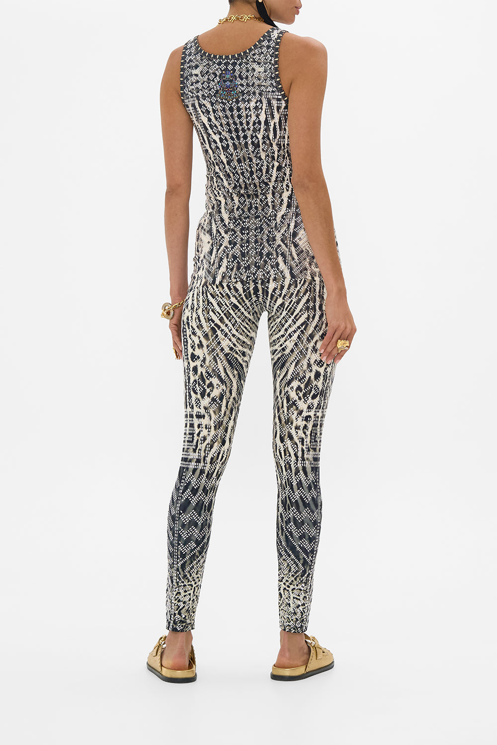 The CAMILLA HOTFIX LEGGINGS CAT WORSHIP in our  print.