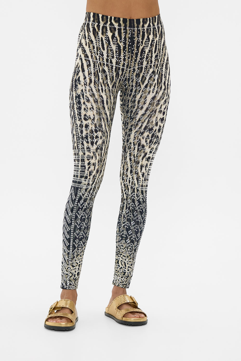 The CAMILLA HOTFIX LEGGINGS CAT WORSHIP in our  print.